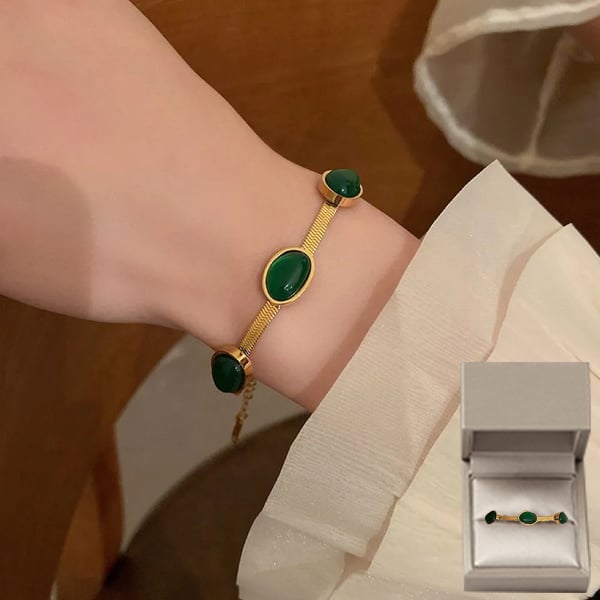 📿50 % de réduction💍Collier Emeraude Boucles d'oreilles Bracelet