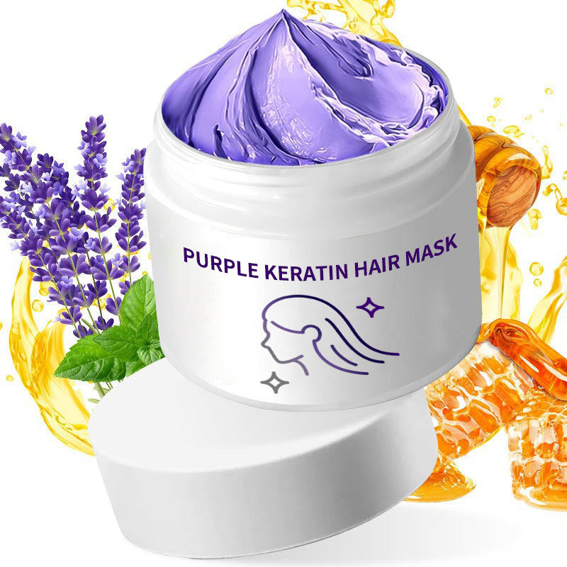 🎁Vente en déstockage🔥Purple Keratin Hair Mask - Conditionneur pour cheveux permanentés et colorés