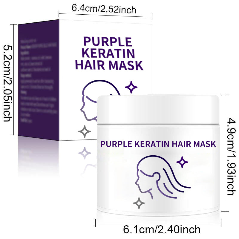 🎁Vente en déstockage🔥Purple Keratin Hair Mask - Conditionneur pour cheveux permanentés et colorés