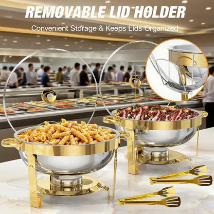 🔥 50 % DE RÉDUCTION EN CE MOMENT ! 🎄 Ensemble de buffet en acier inoxydable avec fonction de maintien au chaud – répartition homogène de la chaleur et grande durabilité, idéal pour les fêtes et les réceptions ✨