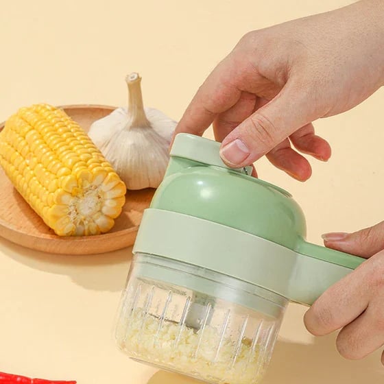 🍴 50 % DE RÉDUCTION EN CE MOMENT ! 🛒Robot Culinaire Sans Fil Multifonction 4 en 1 – Hachoir, Trancheur, Brosse & Compact