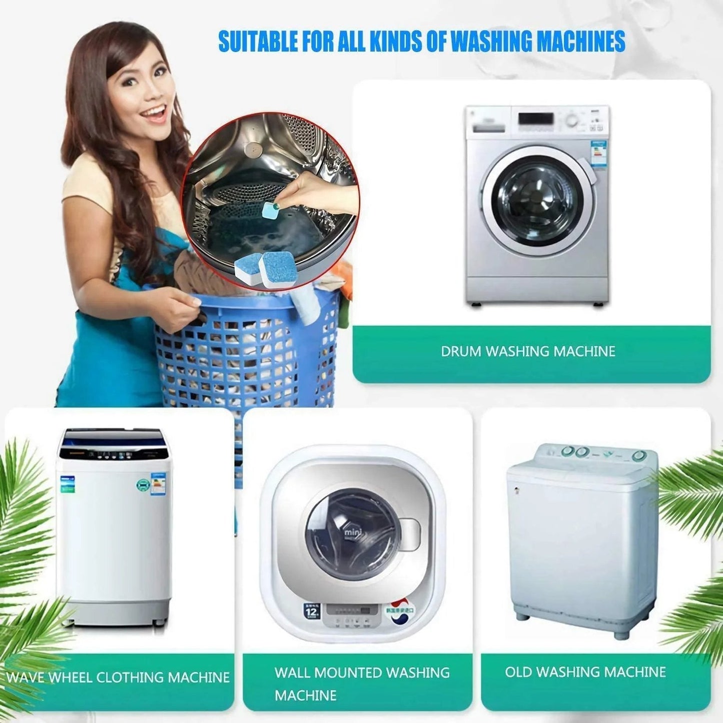 🧼 60 % DE RÉDUCTION ! 💦 Pastilles nettoyantes en profondeur pour lave-linge – Éliminent 99 % des bactéries, les odeurs et préviennent la formation de moisissures 🧽