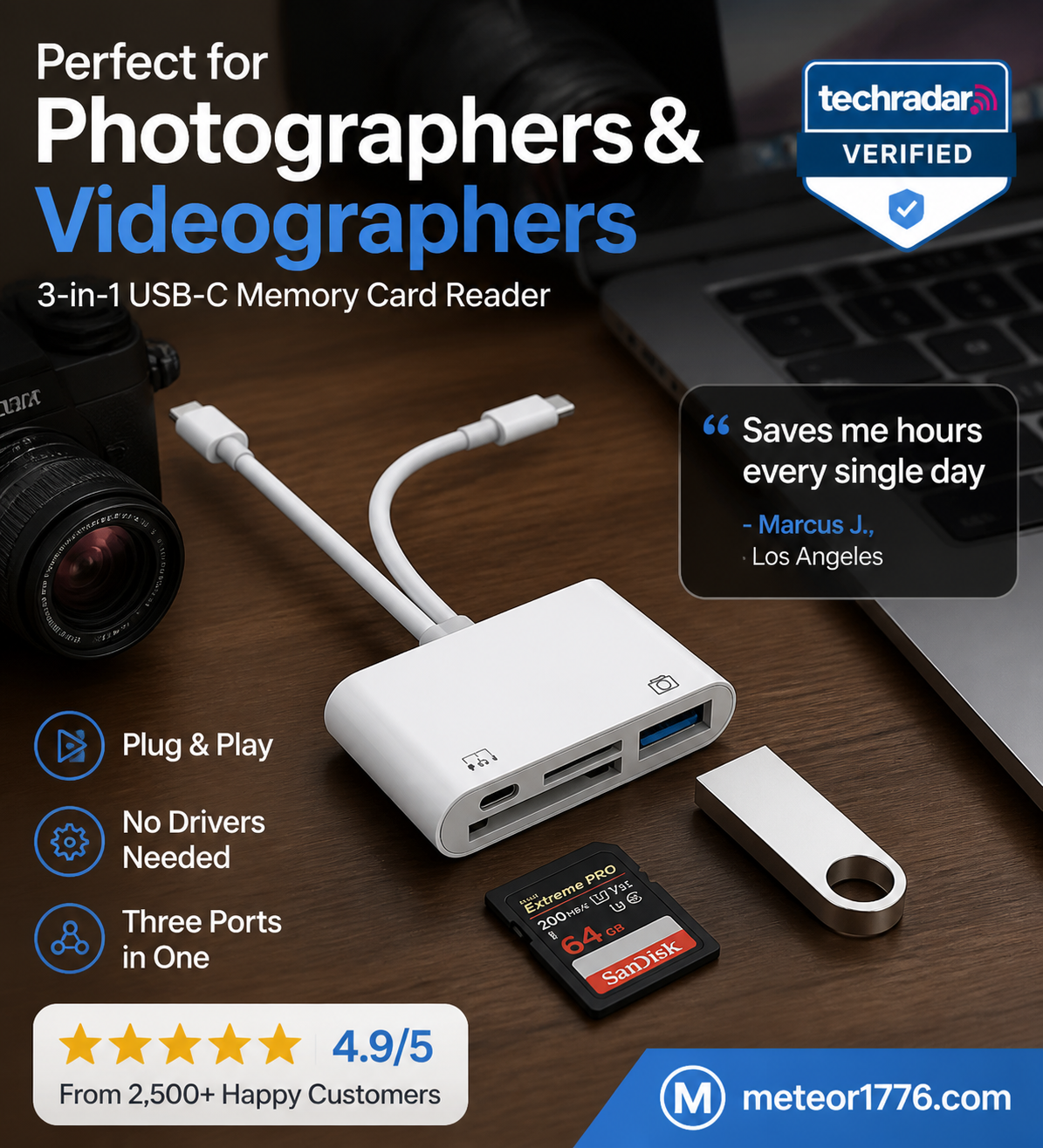 🎬 50 % DE RÉDUCTION EN CE MOMENT ! 📱 Hub de transfert pour créateurs – Lecture simultanée SD/TF🎥