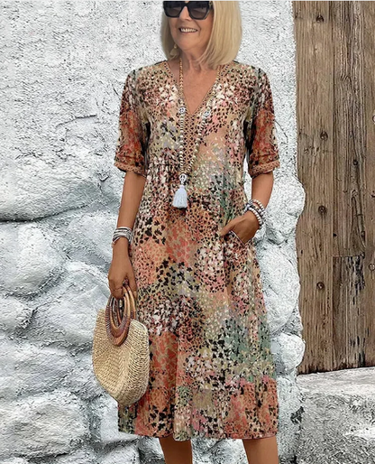 【S-3XL】💮Robe imprimée rétro respirante(🔥53% de réduction)