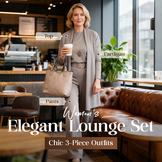 🍂Soldes d'automne🍂Elegant 3-piece set including long cardigan, top and pants💞