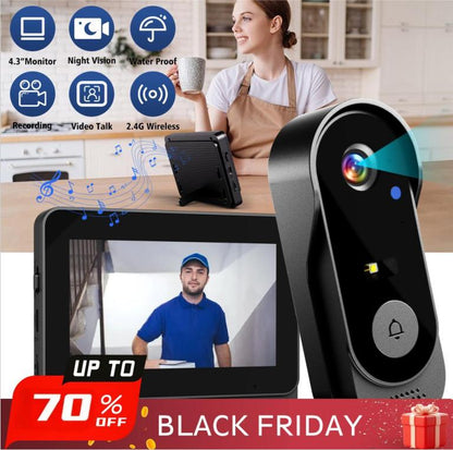 🚪 50 % DE RÉDUCTION ! 📹 Sonnette vidéo intelligente – Caméra HD, interphone bidirectionnel et vision nocturne 🔒