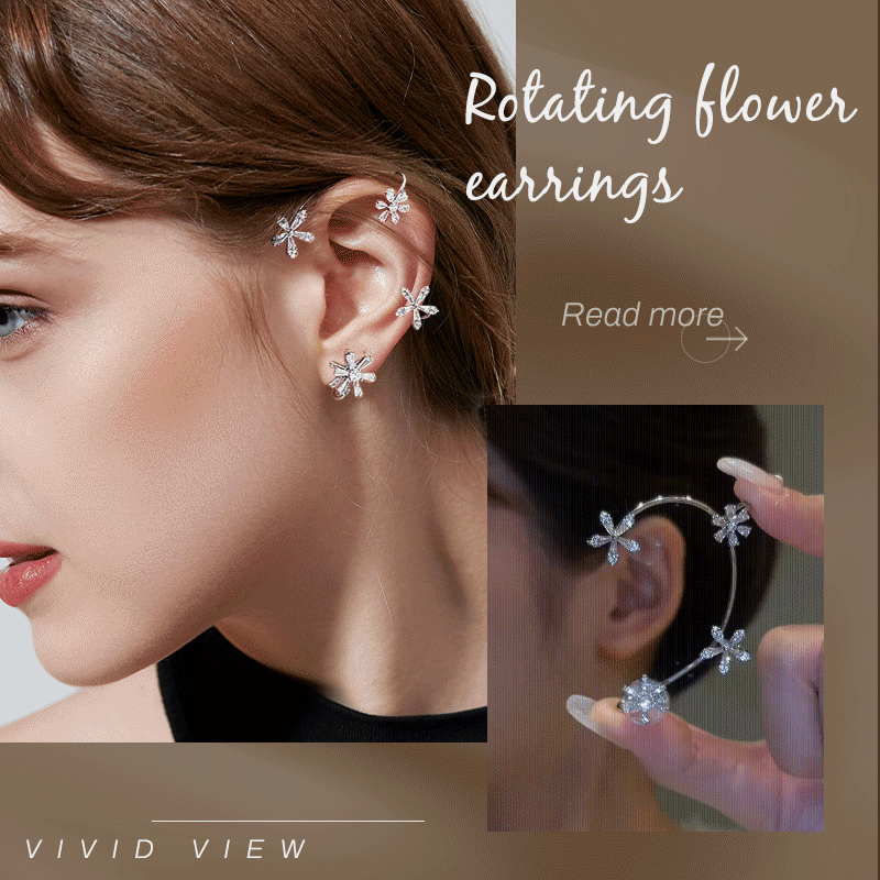 ✨️Journée de la femme - 50% de réduction✨️Boucles d'oreilles à fleurs tournantes