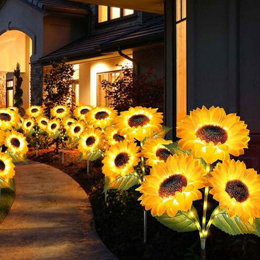 💐50% DE RÉDUCTION ! 🌻Lampes solaires en forme de tournesol – Allumage/extinction automatique, 14 heures d'autonomie, étanchéité IP65 ☀️