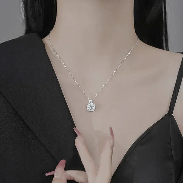 🔥50% de réduction💕 Collier pendentif tournesol moissanite