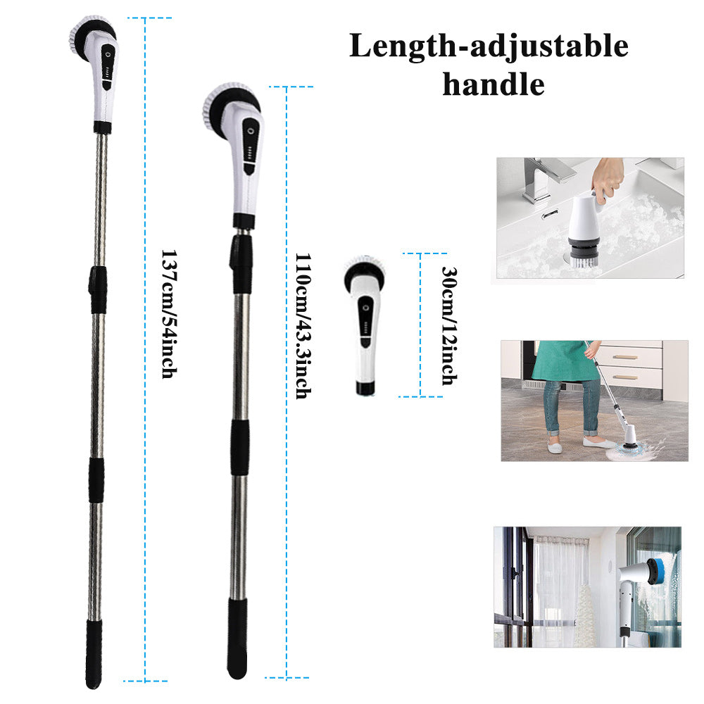 🧽50 % DE RÉDUCTION⚡ Brosse de nettoyage rotative électrique | 7 têtes de brosse · 300 tr/min · Étanche IPX5 · Batterie longue durée de 2500 mAh · Pour des tâches ménagères un jeu d'enfant