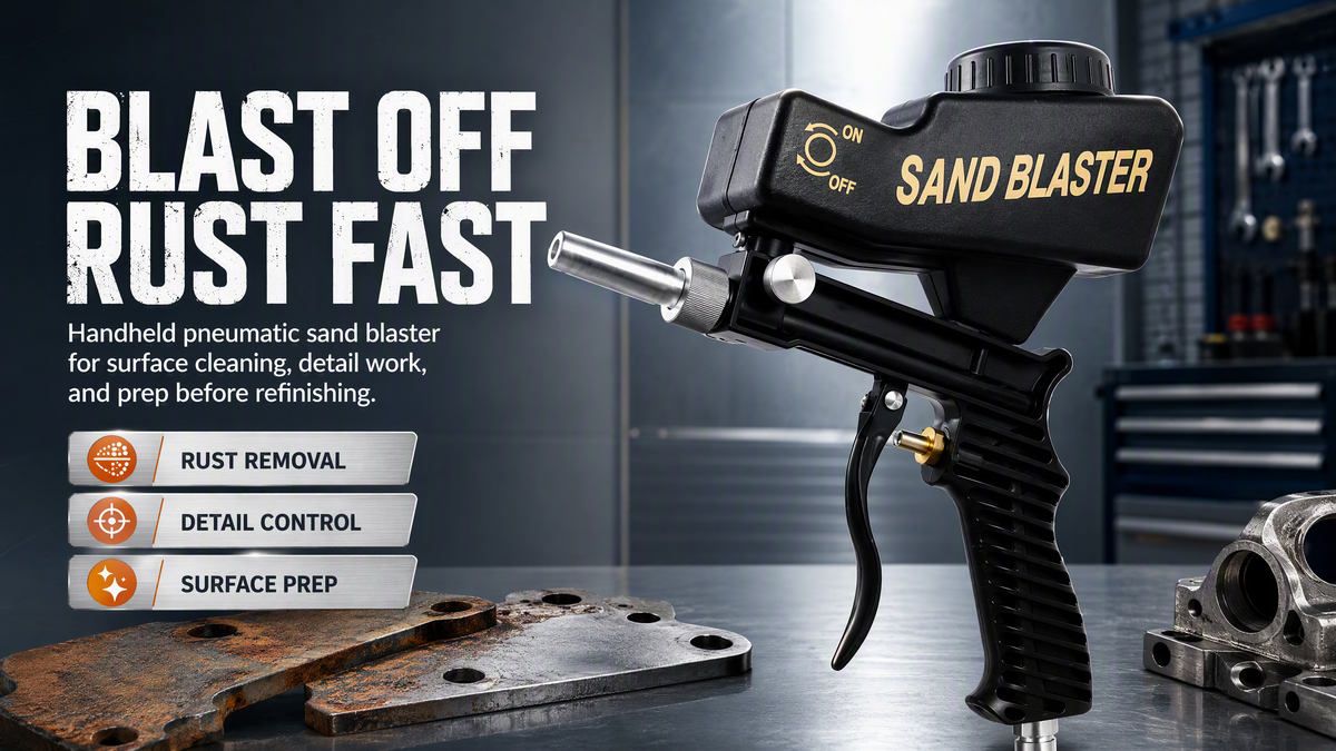 🚀 Pistolet de sablage pneumatique portable – Outil pour le dégrossissage, le polissage et la finition