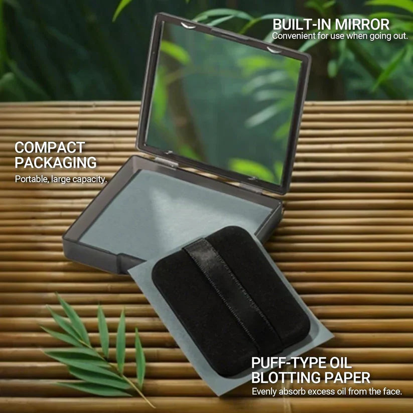 ✨️ACHETEZ 1 RECEVEZ 1 GRATUITEMENT✨️Papier matifiant magnétique noir avec poudre – Contrôle optimal du sébum – Fraîcheur garantie – 2 en 1