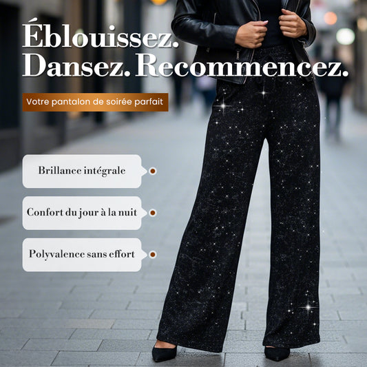 💖DERNIER JOUR DE SOLDES ! 60 % DE RÉDUCTION !🥰 Pantalon femme à sequins, jambes larges et taille élastiquée