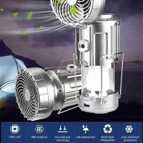 🔈🔈60% DE RÉDUCTION🔥Ventilateur électrique portable extensible à batterie solaire au lithium + lampe de secours