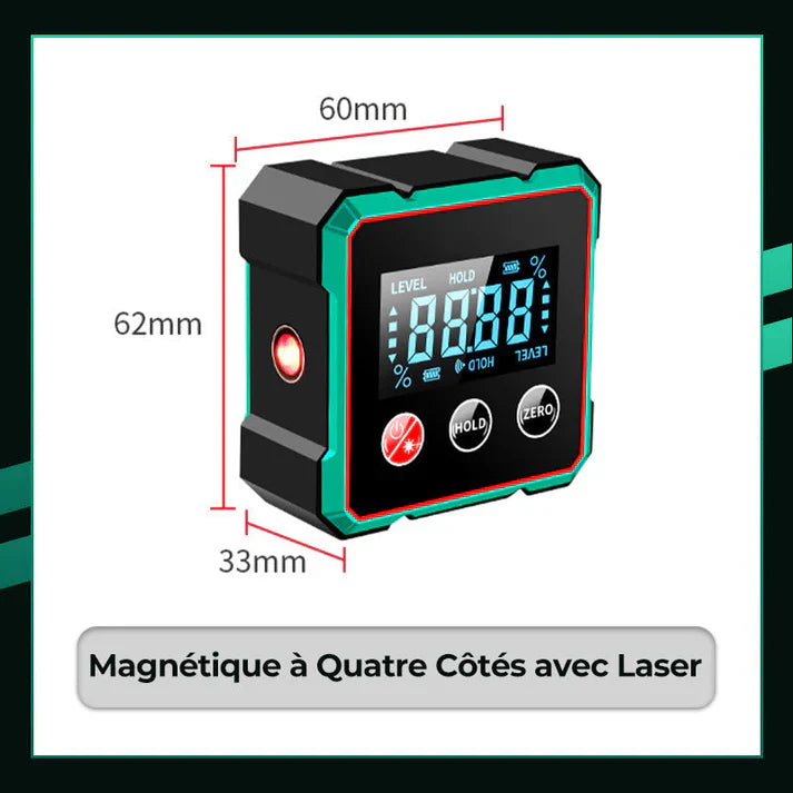 Niveau laser haute technologie ⚡ Faisceau à fréquence variable sans diffusion 🎯 Réglage tactile pour des lignes plus épaisses, commande à distance, écran lumineux – un indispensable sur les chantiers 🛠️