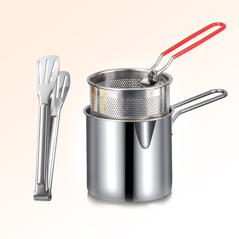🔥 -50% ! 🍳 Friteuse Multifonction en Acier Inoxydable 304 – Certifié Alimentaire – Design Anti-Éclaboussures & Panier Filtrant pour Frites et Poulet 🥟