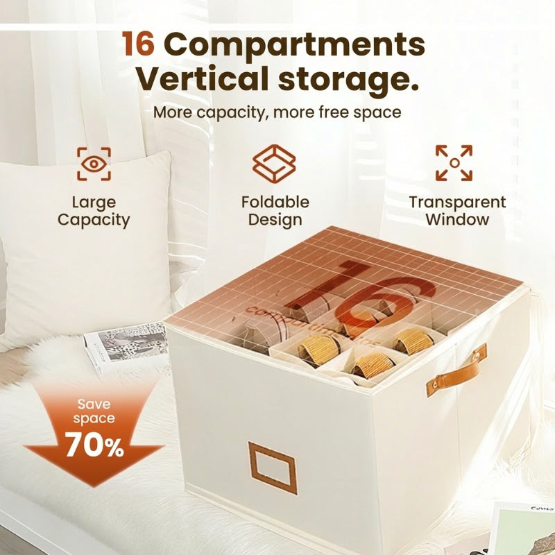 👟 50% DE RÉDUCTION! 🧺 Boîte de rangement en tissu pour chaussures – Pliable, respirante & anti-poussière – Idéale pour placard & chambre ✨