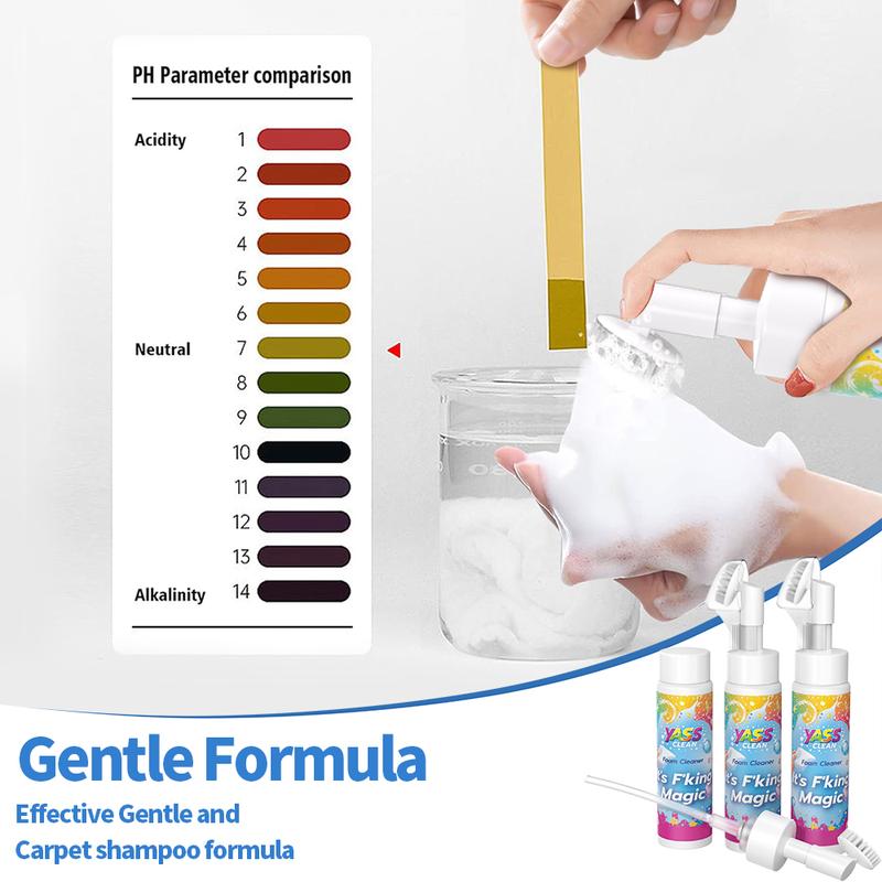 ⏳DERNIER JOUR – ACHETEZ-EN 2, OBTENEZ-EN 1 GRATUITEMENT !!💖 Nettoyant moussant Yass Clean Magic pour tapis et revêtements de meubles – élimine les taches et les odeurs d'animaux domestiques, avec une brosse de nettoyage🧼🪄