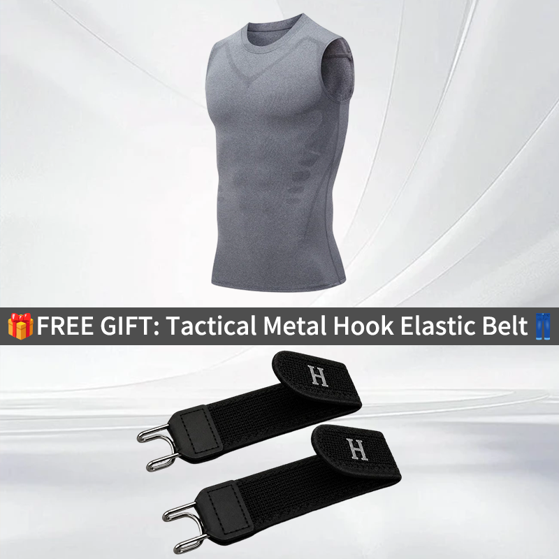 🔥 50 % DE RÉDUCTION ! 💪 Gilet Ionic Shaping – Compression et refroidissement – Remodelage du corps – Sans manches – Invisible sous les vêtements 🕶️
