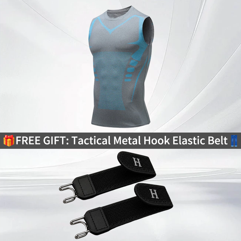 🔥 50 % DE RÉDUCTION ! 💪 Gilet Ionic Shaping – Compression et refroidissement – Remodelage du corps – Sans manches – Invisible sous les vêtements 🕶️