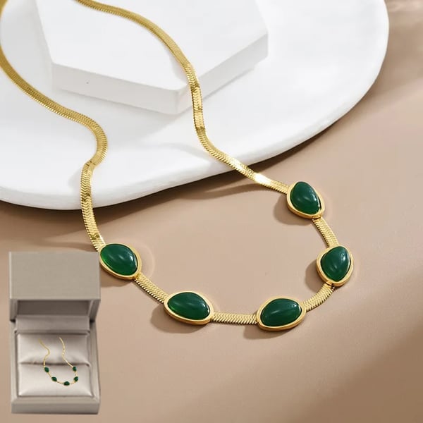 📿50 % de réduction💍Collier Emeraude Boucles d'oreilles Bracelet