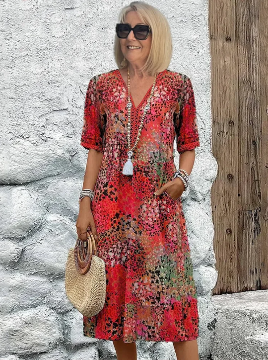 【S-3XL】💮Robe imprimée rétro respirante(🔥53% de réduction)