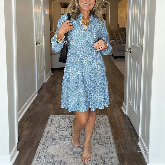 Promotion d'automne🍂Robe mi-longue à col en V pour femme