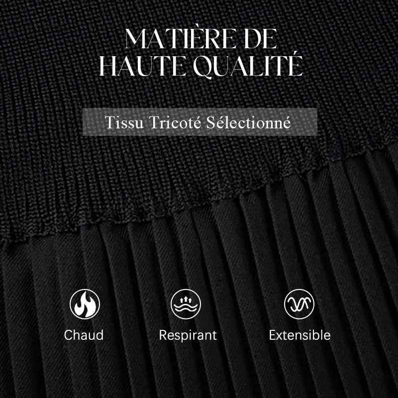 Robe Noire Plissée Élégante avec Manches Lanternes pour Femmes 👗