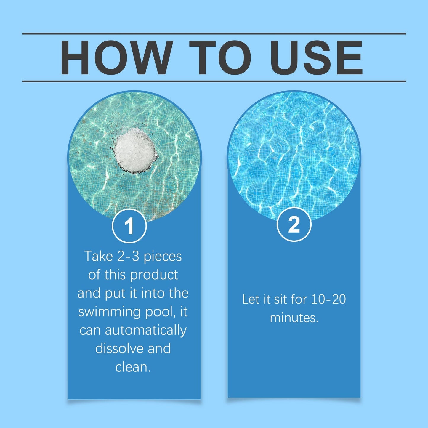 🏊‍♂️ Pastilles nettoyantes pour piscine pour une eau cristalline – Déposez, dissolvez, plongez ! 🌊✨
