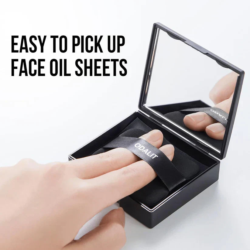 ✨️ACHETEZ 1 RECEVEZ 1 GRATUITEMENT✨️Papier matifiant magnétique noir avec poudre – Contrôle optimal du sébum – Fraîcheur garantie – 2 en 1