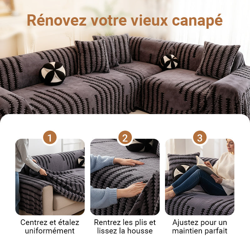 🐾☁️ Housse de canapé en peluche ultra douce – Confort nuage, protège des poils et griffes, le refuge parfait pour vos animaux et votre salon, sans sacrifier le style 🛋️❤️