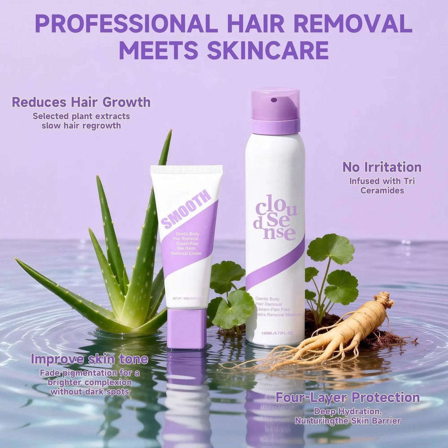 🤩50 % DE RÉDUCTION ! 💖Duo de crèmes dépilatoires douces et indolores pour peaux sensibles. Dites adieu aux poils indésirables sans souffrir ! 👋