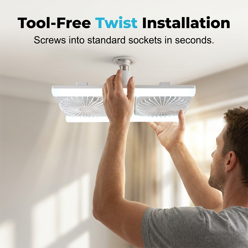🌬️✨ Ventilateur de plafond double avec éclairage LED – design moderne et télécommande pour le salon et la chambre à coucher