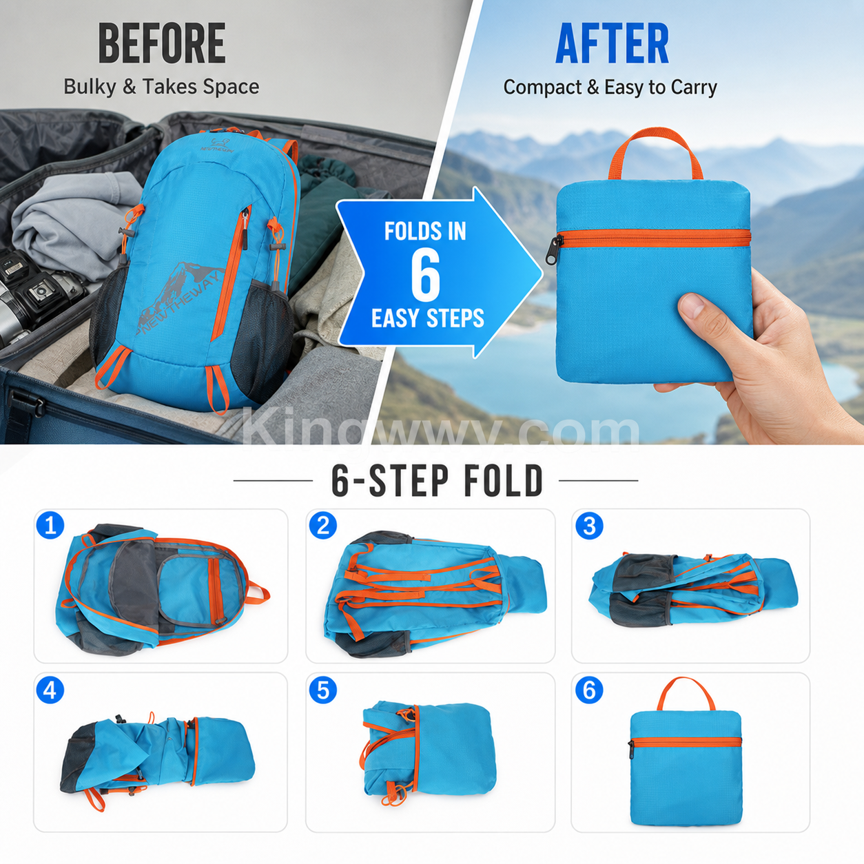 🏆 50 % DE RÉDUCTION EN CE MOMENT ! 🎒Sac à dos de camping ultra-léger, pliable et imperméable