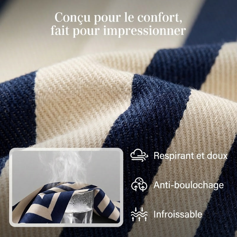 🎁Nouveautés à -60%💥Ensemble chemise rayée et pantalon large – confortable et élégant au quotidien