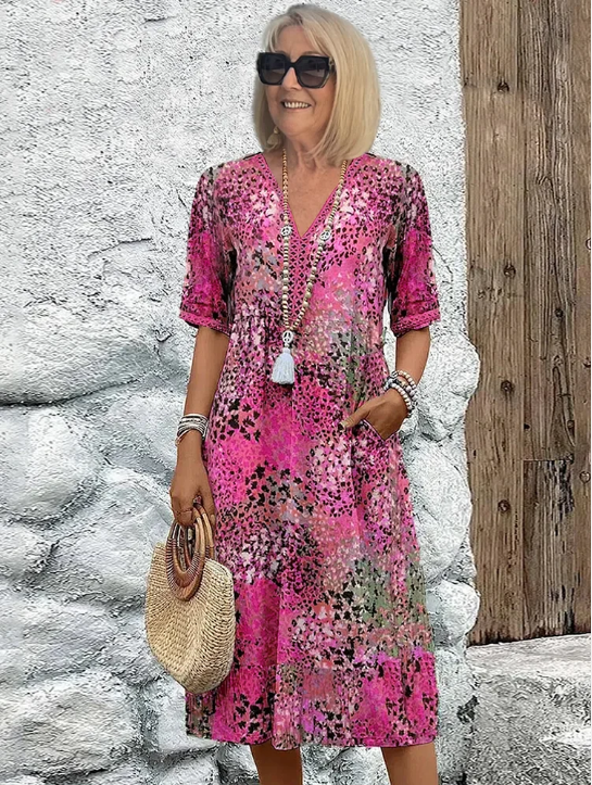 【S-3XL】💮Robe imprimée rétro respirante(🔥53% de réduction)