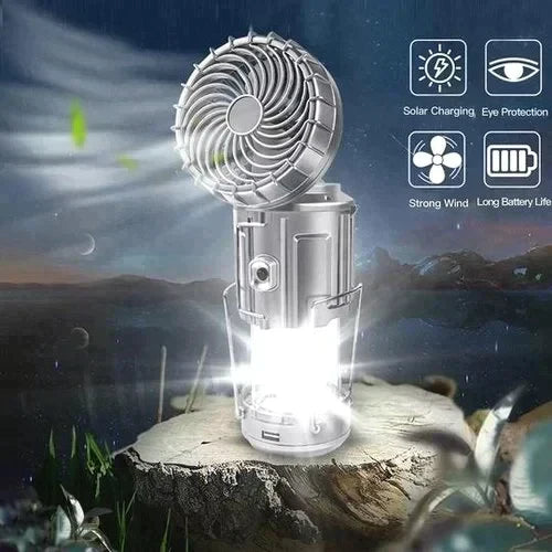 🔈🔈60% DE RÉDUCTION🔥Ventilateur électrique portable extensible à batterie solaire au lithium + lampe de secours