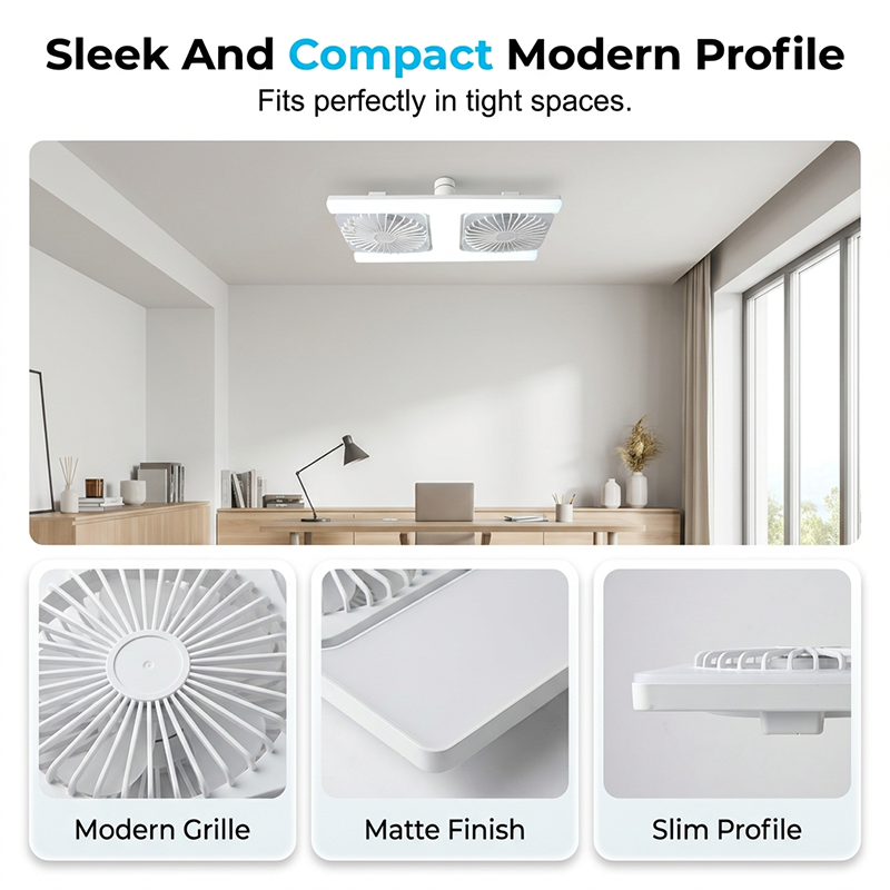 🌬️✨ Ventilateur de plafond double avec éclairage LED – design moderne et télécommande pour le salon et la chambre à coucher