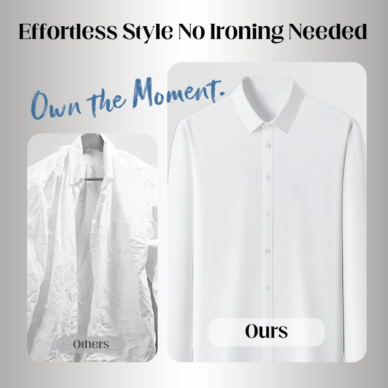 🔈🔈55% de réduction🔥Chemises boutonnées à manches longues et revers de couleur unie pour hommes