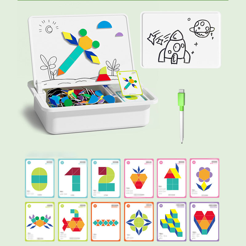🧩 55% DE RÉDUCTION ! 🎨 Boîte à Puzzle Magnétique Enfant - Jeu Éducatif avec Planche à Dessin et Pièces Colorées 🖍️📦