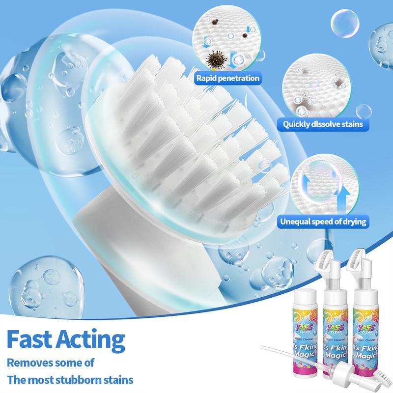 ⏳DERNIER JOUR – ACHETEZ-EN 2, OBTENEZ-EN 1 GRATUITEMENT !!💖 Nettoyant moussant Yass Clean Magic pour tapis et revêtements de meubles – élimine les taches et les odeurs d'animaux domestiques, avec une brosse de nettoyage🧼🪄