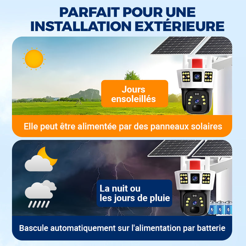 🔥Vente à Chaud🔥Caméra de Sécurité Intelligente Alimentée par Solaire à 360°