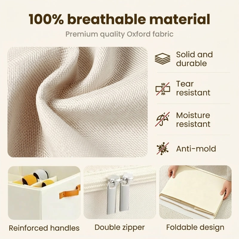 👟 50% DE RÉDUCTION! 🧺 Boîte de rangement en tissu pour chaussures – Pliable, respirante & anti-poussière – Idéale pour placard & chambre ✨