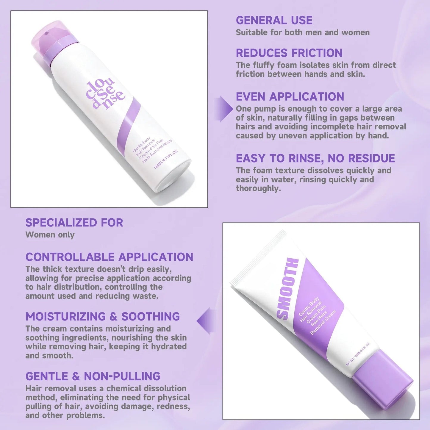 🤩50 % DE RÉDUCTION ! 💖Duo de crèmes dépilatoires douces et indolores pour peaux sensibles. Dites adieu aux poils indésirables sans souffrir ! 👋