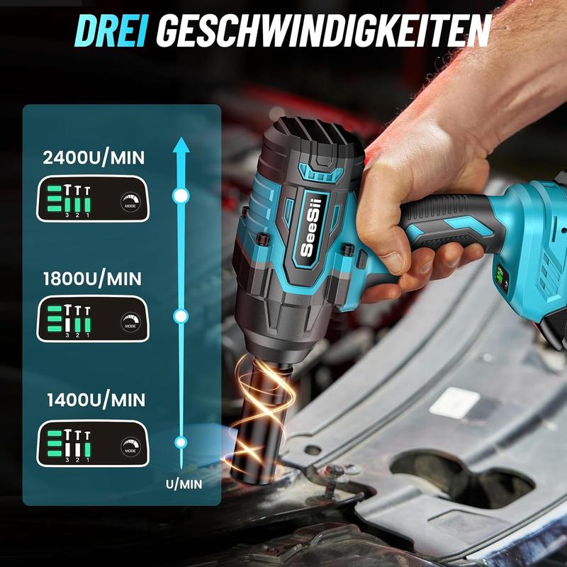 🔧⚡ PROMO FLASH 50% ! Clé à Chocs sans Fil Professionnelle 1000 Nm – Double Batterie 4,0 Ah, Moteur sans Balais, Compacte & Robuste, Parfaite pour Atelier & Bricolage Pro 🚗💪