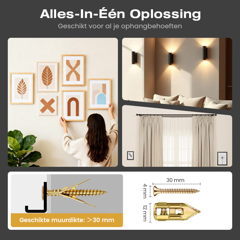 🔈🔈Kit de chevilles autotaraudeuses pour plaques de plâtre🔧Aucun perçage requis🔥Convient aux maisons et aux bureaux