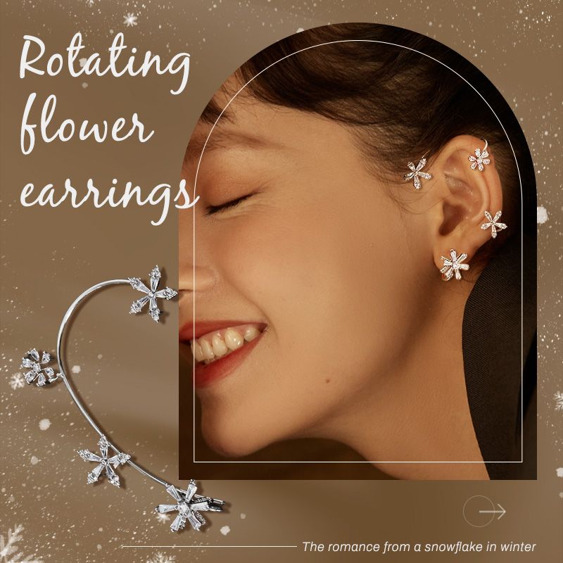 ✨️Journée de la femme - 50% de réduction✨️Boucles d'oreilles à fleurs tournantes