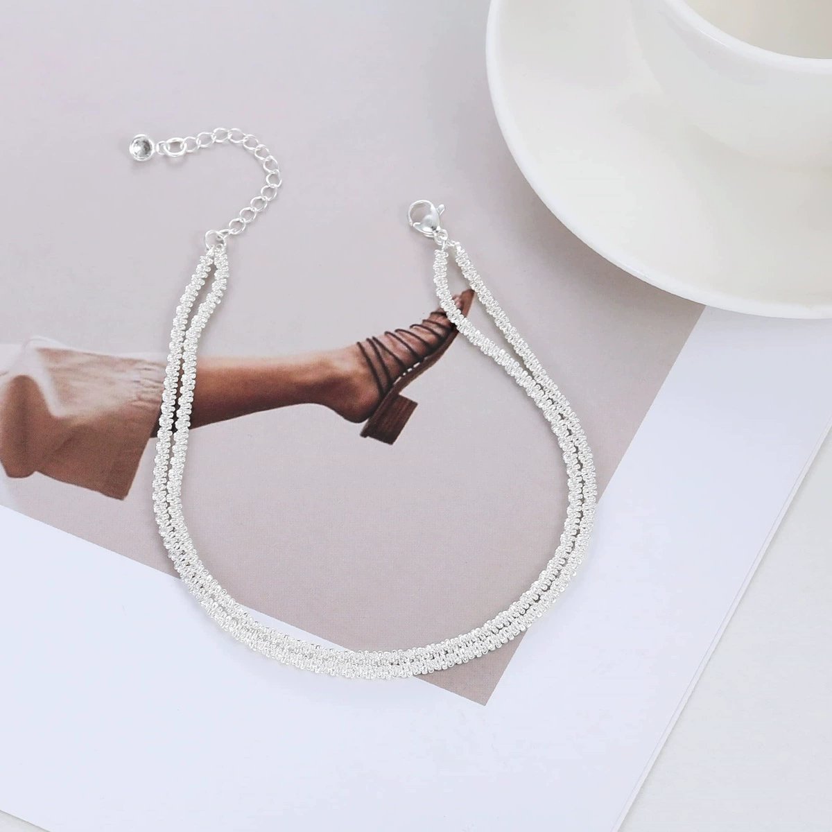 💜DERNIER JOUR -50% de réduction💜Délicat bracelet de cheville étanche en couches