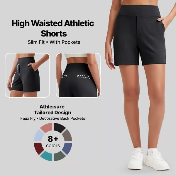💃50 % DE RÉDUCTION✨ Short taille haute pour femme – Ajustement gainant et extensible dans les 4 sens – Doux comme du beurre ☁️