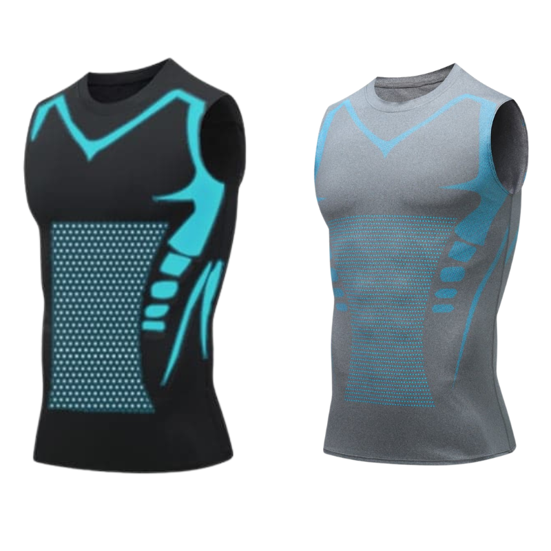 🔥 50 % DE RÉDUCTION ! 💪 Gilet Ionic Shaping – Compression et refroidissement – Remodelage du corps – Sans manches – Invisible sous les vêtements 🕶️